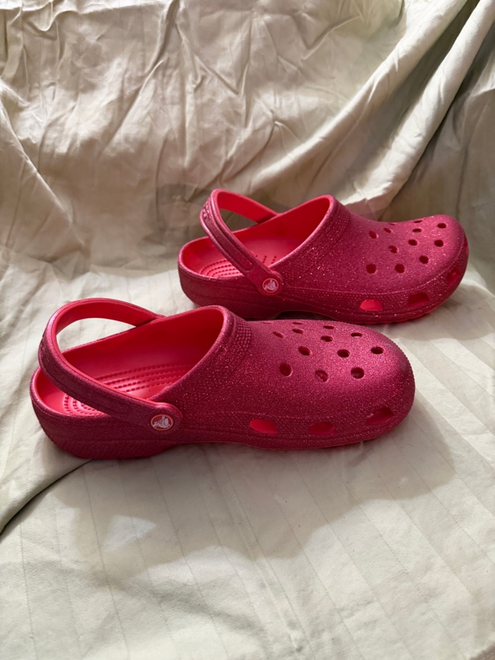 CROCS Women's Glitter Clog Sandals - Red